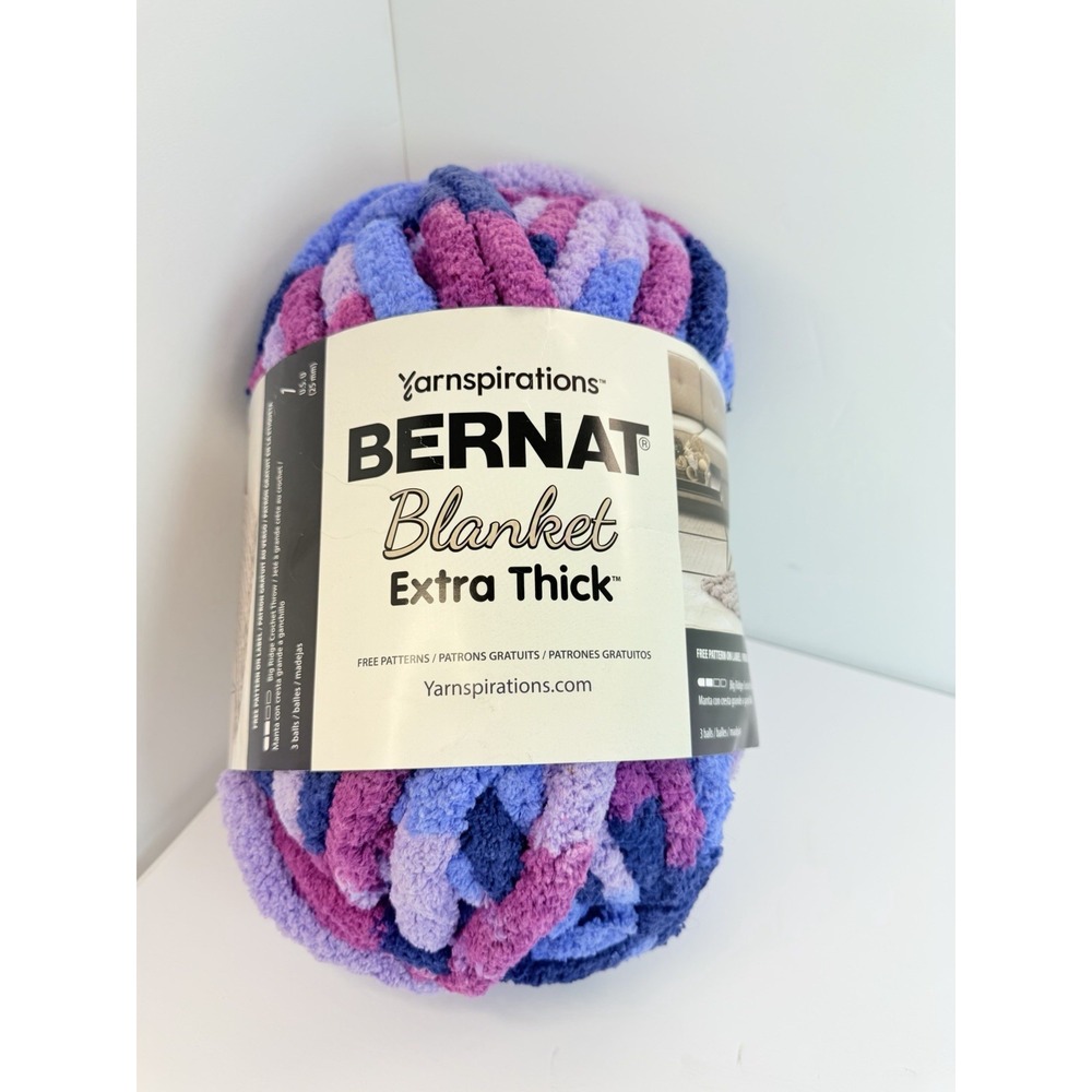 Bernat Big Blanket Yarnspirations Extra Thick Yarn 72 Yds 21.2oz Purple Rain